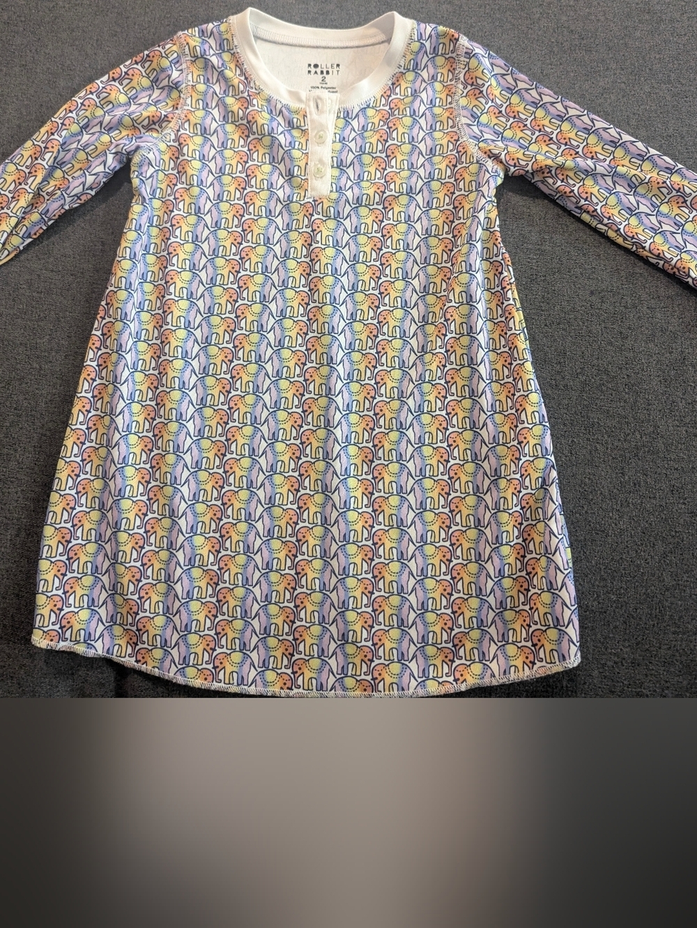 Roller Rabbit Long Sleeve Rainbow Elephant Top/Tunic